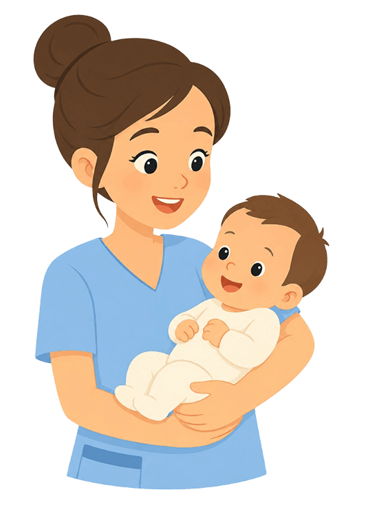 Mãe segurando bebê